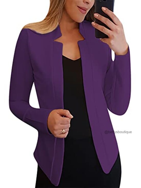 Jackets & Blazers - Casual Lightweight Open Front Blazer Jacket for Work